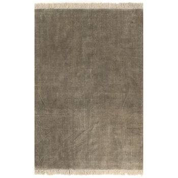 Alfombra De Algodón Kilim 120x180 Gris Topo Vidaxl