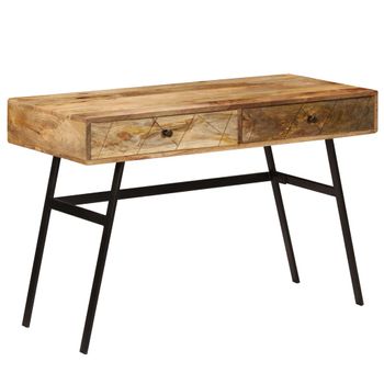 Mesa De Escritorio Con Cajones Madera Mango Maciza 110x50x76 Cm Vidaxl