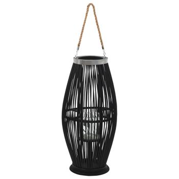 Portavelas Colgante Bambú Negro 60 Cm Vidaxl