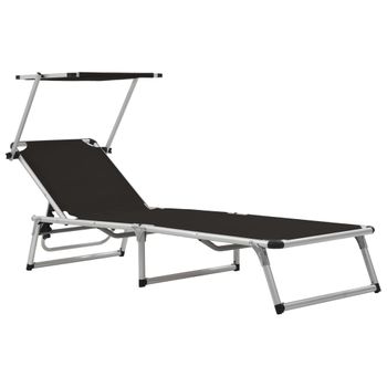 Sun Valley Tumbona plegable Almohada Negra Negro