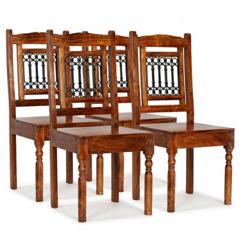 Sillas De Comedor 4 Uds Madera Maciza Acabado Sheesham Clásico Vidaxl