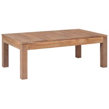 Mesa De Centro Madera Teca Maciza Acabado Natural 110x60x40 Cm Vidaxl