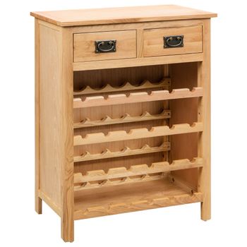 Mueble Botellero De Madera Maciza De Roble 72x32x90 Cm Vidaxl