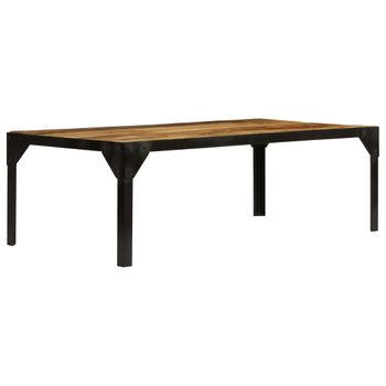 Mesa De Centro De Madera Maciza De Mango Rugosa Y Acero 110 Cm Vidaxl