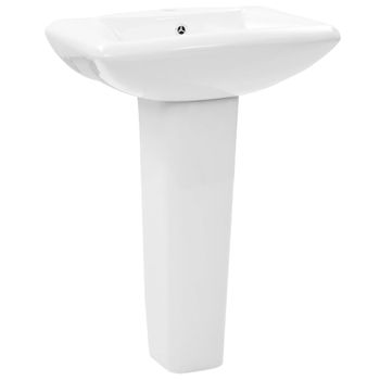 Lavabo De Pie De Cerámica Blanco 580x470x200 Mm Vidaxl