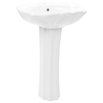 Lavabo De Pie De Cerámica Blanco 580x510x200 Mm Vidaxl