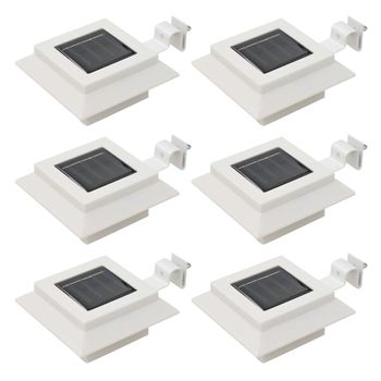 Lámparas Solares De Exterior Led Cuadradas 6 Uds 12 Cm Blanco Vidaxl