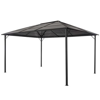 Cenador Con Tejado Aluminio 4x3x2,6 M Negro Vidaxl