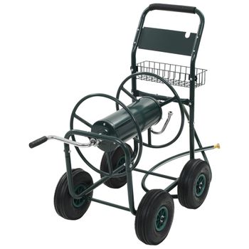 Carrito De Manguera Para Jardín Conector De 1/2" Acero 75 M Vidaxl