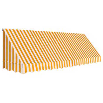 Toldo Para Bar 400x120 Cm Naranja Y Blanco Vidaxl