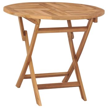 Mesa De Jardín Plegable Madera De Teca Maciza 85x76 Cm Vidaxl