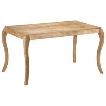 Mesa De Comedor 135x75x76 Cm De Madera Maciza De Mango Vidaxl