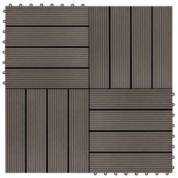 Baldosas De Porche De Wpc 30x30 Cm 1 M² Marrón Oscuro 11 Uds Vidaxl