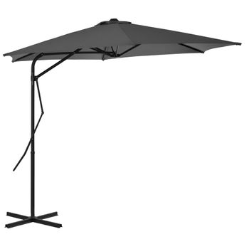 Sombrilla Colgante - Parasol Excéntrico Para Balcón Terraza Jardín -  Diámetro Pantalla 270 Cm - Protector - Ajustable - Mástil De Acero Con  Manivela - Gris [casa.pro]® con Ofertas en Carrefour