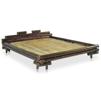 Estructura De Cama De Bambú Marrón Oscuro 180x200 Cm Vidaxl