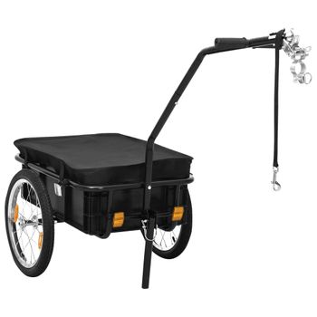 Remolque De Bicicleta/carrito De Mano Acero Negro 155x60x83 Cm Vidaxl