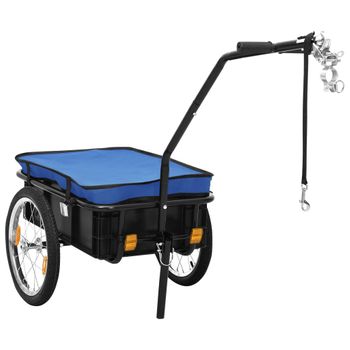 Remolque De Bicicleta/carrito De Mano Acero Azul 155x60x83 Cm Vidaxl