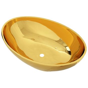 Lavabo 40x33x13,5 Cm Cerámica Dorado Vidaxl