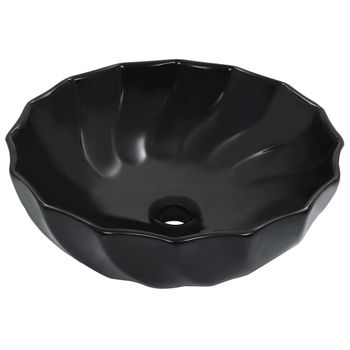 Lavabo 46x17 Cm Cerámica Negro Vidaxl