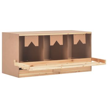 Ponedero Para Gallinas 3 Compartimentos Madera Pino 96x40x45 Cm Vidaxl