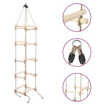 Escalera De Cuerda Para Niños Madera 200 Cm Vidaxl