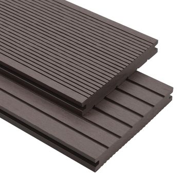 Tablas Plataforma Maciza Wpc Accesorios 20m² 2,2m Marrón Oscuro Vidaxl