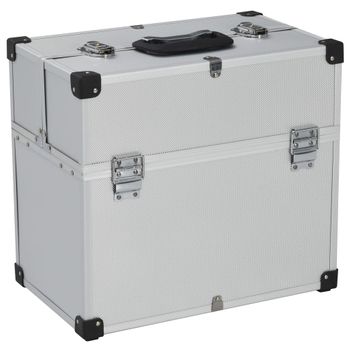 Caja De Herramientas Aluminio Plateado 38x22,5x34 Cm Vidaxl