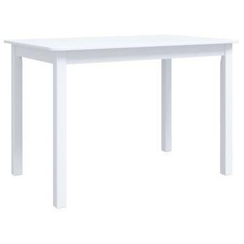 Mesa De Comedor De Madera Maciza De Caucho Blanco 114x71x75 Cm Vidaxl