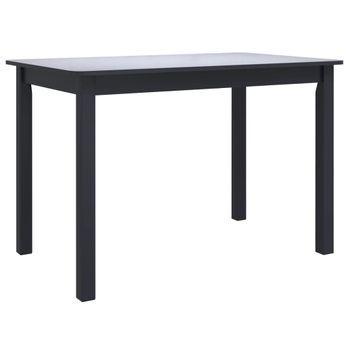 Mesa De Comedor De Madera Maciza De Caucho Negro 114x71x75 Cm Vidaxl