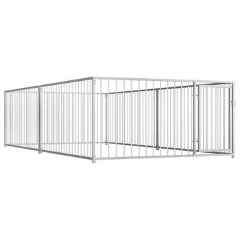 vidaXL Perrera de exterior con toldo 193x193x225 cm