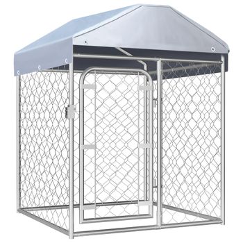 vidaXL Perrera de exterior con toldo acero galvanizado plata 2x6x2,5 m –  Bechester