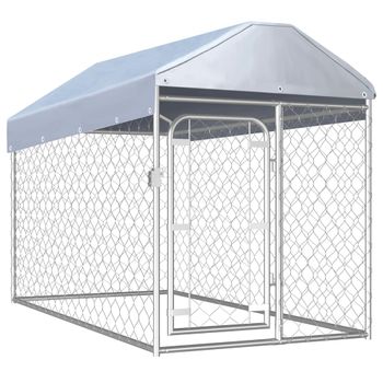 Perrera de exterior Pawhut plata 230x230x172 cm tela oxford