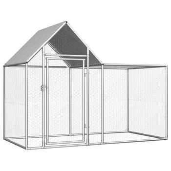 Gallinero Acero Galvanizado 2x1x1,5 M Vidaxl