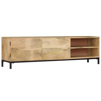 Mueble De Tv De Madera Maciza De Mango 145x30x41 Cm Vidaxl