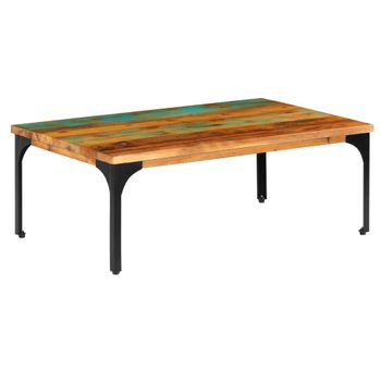 Mesa De Centro Madera Maciza Reciclada 100x60x35 Cm Vidaxl