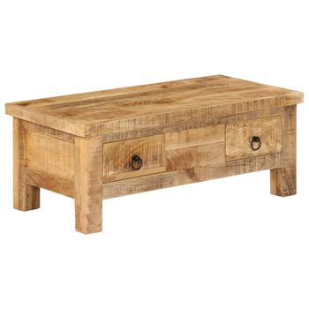 Mesa De Centro De Madera Maciza De Mango 90x45x35 Cm Vidaxl