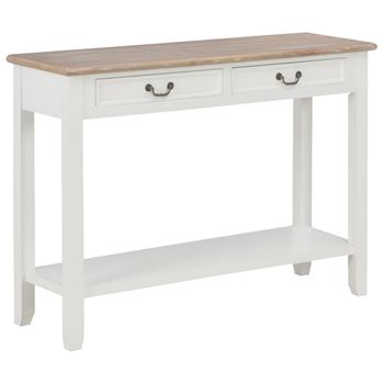 Mesa Consola De Madera Blanco 110x35x80 Cm Vidaxl