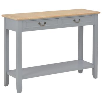 Mesa Consola De Madera Gris 110x35x80 Cm Vidaxl