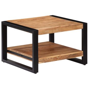 Mesa De Centro De Madera Maciza De Acacia 60x60x40 Cm Vidaxl