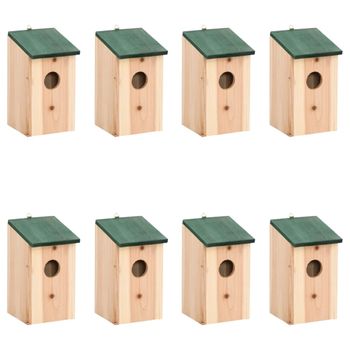 Casa Para Pájaros 8 Unidades Madera 12x12x22 Cm Vidaxl