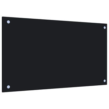 Protección Salpicaduras Cocina Vidrio Templado Negro 70x40 Cm Vidaxl