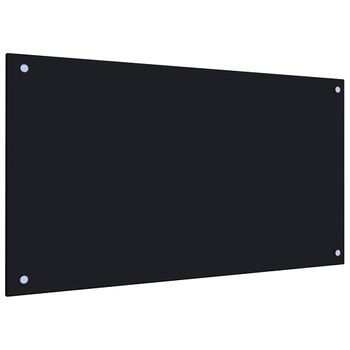 Protección Salpicaduras Cocina Vidrio Templado Negro 90x50 Cm Vidaxl