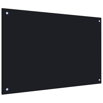 Protección Salpicaduras Cocina Vidrio Templado Negro 90x60 Cm Vidaxl