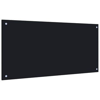 Protección Salpicaduras Cocina Vidrio Templado Negro 100x50 Cm Vidaxl