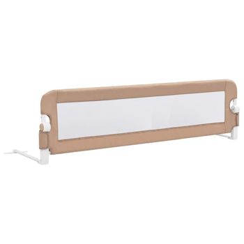 Vidaxl Barandilla De Seguridad Cama De Niño Poliéster Taupe 150x42 Cm