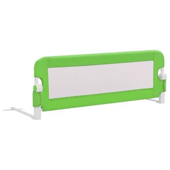 Vidaxl Barandilla De Seguridad Cama De Niño Poliéster Verde 120x42 Cm