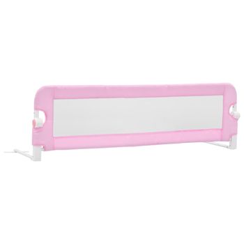 Vidaxl Barandilla De Seguridad Cama De Niño Poliéster Rosa 120x42 Cm