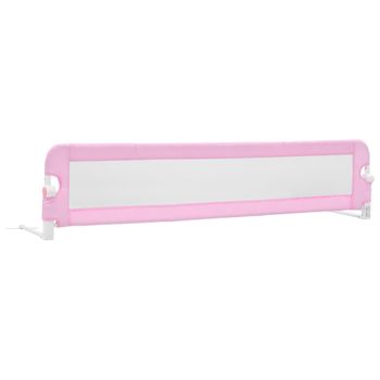 Vidaxl Barandilla De Seguridad Cama De Niño Poliéster Rosa 180x42 Cm