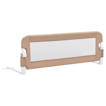 Vidaxl Barandilla De Seguridad Cama De Niño Poliéster Taupe 120x42 Cm