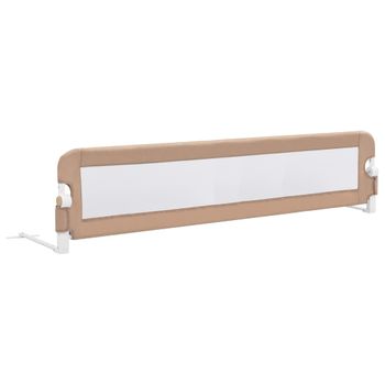 Vidaxl Barandilla De Seguridad Cama De Niño Poliéster Taupe 180x42 Cm